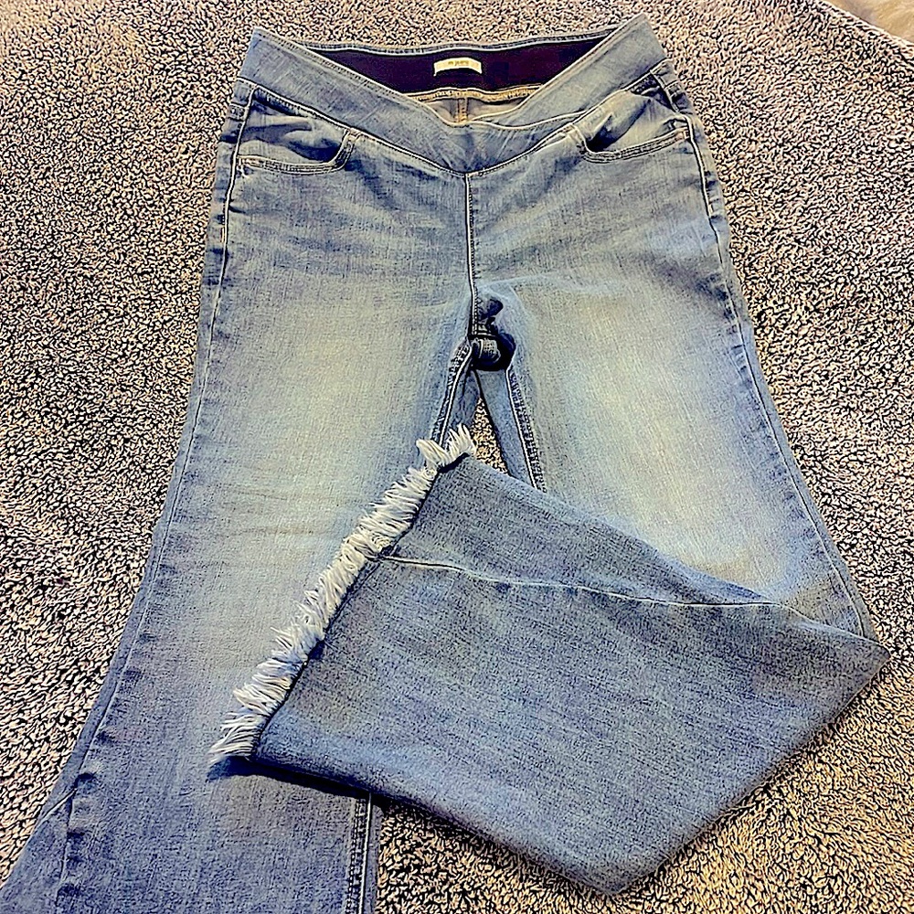 Maurice’s mjean flare with a stretchy band.